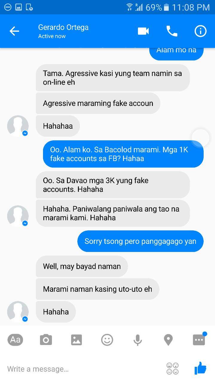 A conversation between campaign managers of Duterte and LP camp.